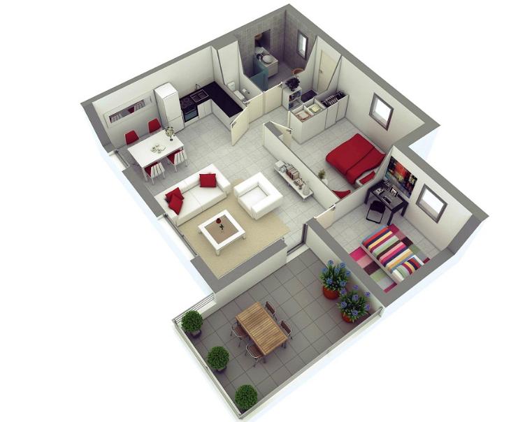 desain denah rumah minimalis 1 lantai type 36