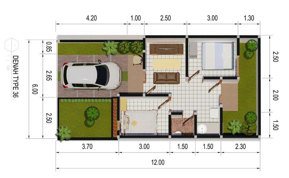 desain rumah minimalis 2 lantai type 36 atau 72